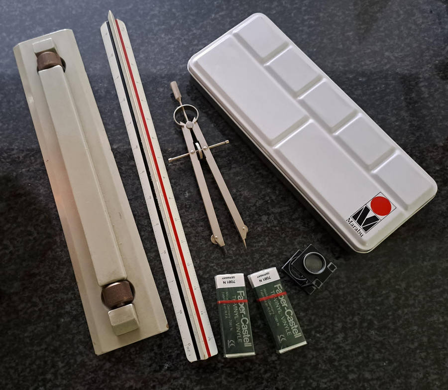 Architect, Designer and Draughtsman traditional (non-computer) tools of the trade.