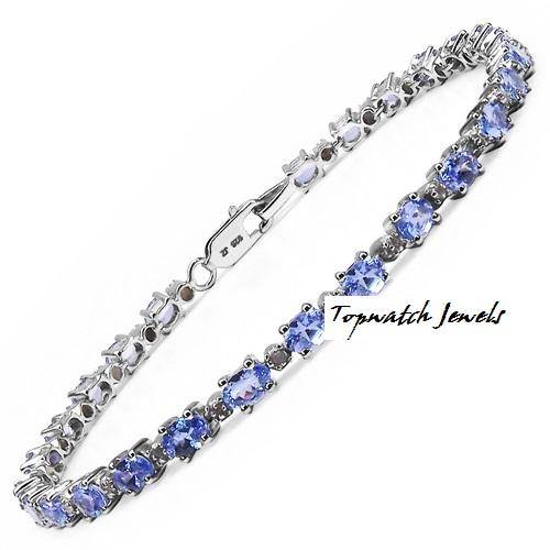 *IN STOCK*Genuine Tanzanite 4.42ct & Diamond 0.23ct 925 Sterling Silver Bracelet**ERP R10879.00**