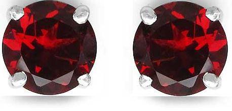 *3 Sets AVAILABLE*1.90CT Genuine Garnet Round Shape .925 Sterling Silver Earrings**Value R1680**