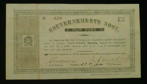 ## Gouvernments Noot Vijf Pond No. 628 - Signed on 28.5.1900 ##