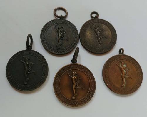 ## Collection of 5 x Bronze Comrades Marathon Medals ##