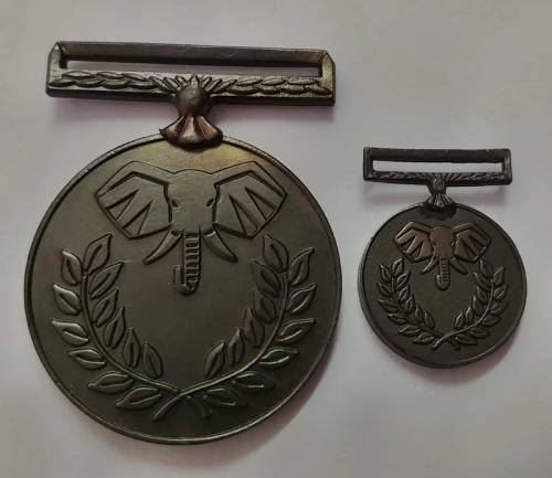 ## Venda Defence Force Medal No. 0307 with Miniature  ** No Ribbon ##