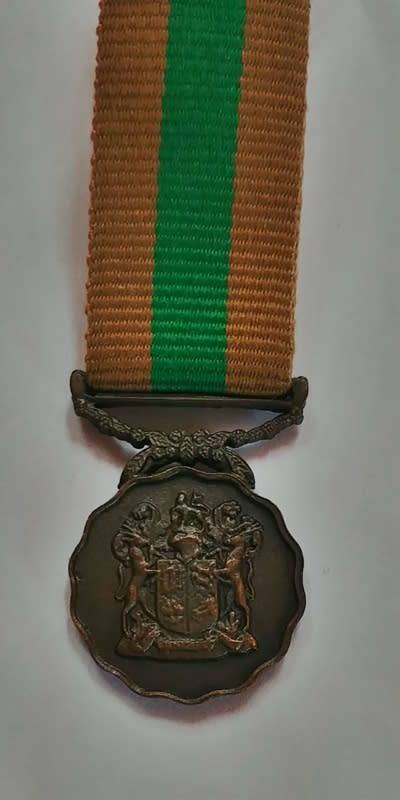 ## SADF 10 Year Faithful Service Miniature Medal with Ribbon ##