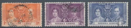1937 -  SIERRA LEONE  CORONATION SET FINE USED