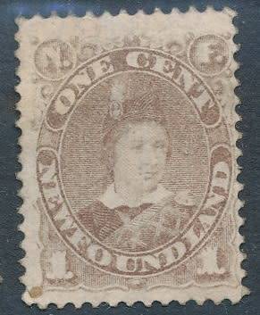 1880 - SG 44  NEWFOUNDLAND 1c GREY BROWN  - MINT