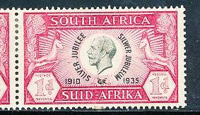 SA UNION   -  SILVER JUBILEE  with  CLEFT SCULL  VARIETY on all PAIRS - MINT