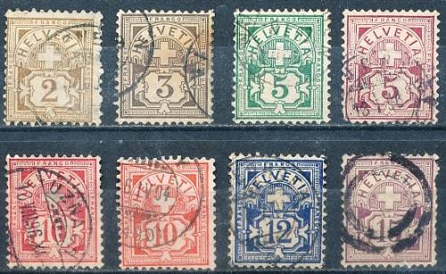 SWITZERLAND   -  1882   - Cross & Shield -  FULL SET  -  FINE USED