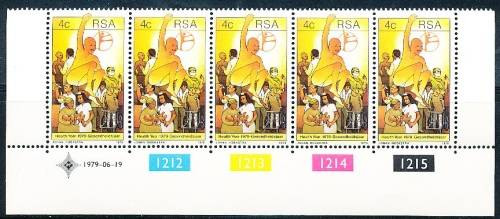 RSA  -  1979 -      Health Year  CONTROL BLOCK  PERF 14  -   FINE MINT
