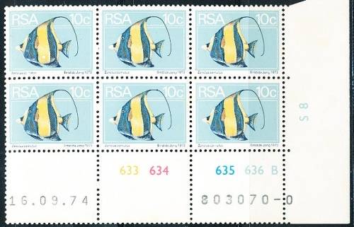 RSA -  1974  - 2nd DEFINITIVE  10c  CONTROL  B  BLOCK  -  16/09/74   (prnt  0 )   - FINE MINT