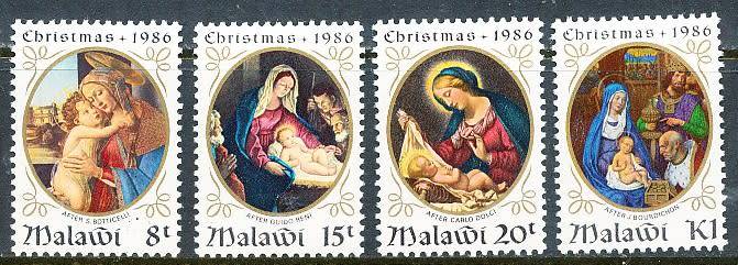 MALAWI  1986 -     Christmas   FULL  SET   -  FINE  MINT