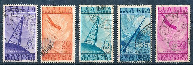 ITALY  1947   -    Anniversary of the Radio  PART SET      -  FINE USED