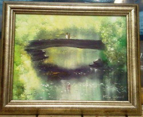 FRAMED MIKE TALJAARD LIMITED EDITION REPRODUCTION ON BOARD CANVAS (LOVERS BRIDGE) AUTHENTIFICATION