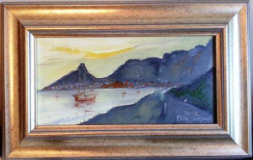 FRAMED MIKE TALJAARD ORIGINAL OIL ON BOARD CANVAS (LIONS HEAD AND BACK OF TABLE MOUNTAIN 1800)