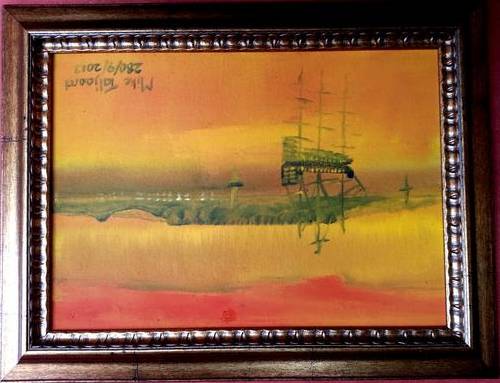 FRAMED MIKE TALJAARD ORIGINAL OIL PAINTING (TABLE MOUNTAIN 1820)