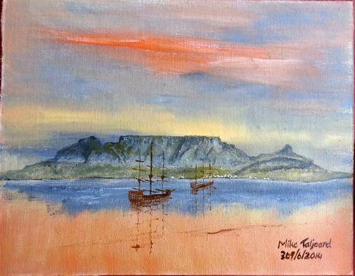 MIKE TALJAARD ORIGINAL OIL PAINTING (TABLE MOUNTAIN)
