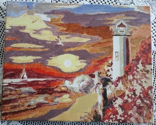 ORIGINAL ACRYLIC ON STRETCHED CANVAS, IMPRESSIONISTIC WITH A TOUCH OF ABSTRACT ART