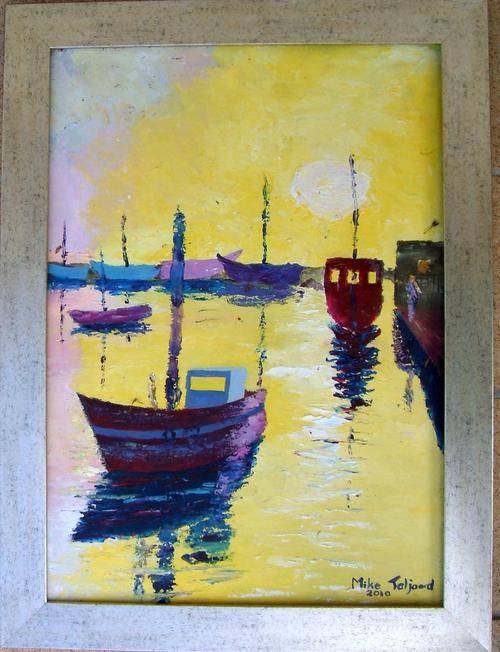 SUNRISE IN THE BAY, OIL PAINTING by Mike Taljaard