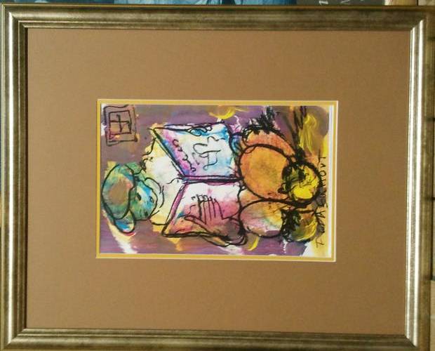 FRAMED FRANS CLAERHOUT REPRODUCTION/ PRINT, "READING"