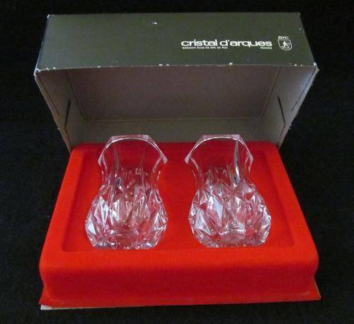 Cristal d'Arques - Matched Pair Of Clear Lead Crystal Vases