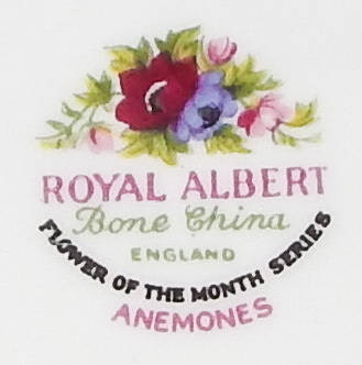 Royal Albert Flower Of The Month Tea/Side Plate - March - Anemones - Made In England