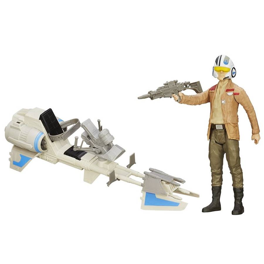 Star Wars Speeder Bike Motojet Poe Dameron Special Edition Figure / As New (Boxed)