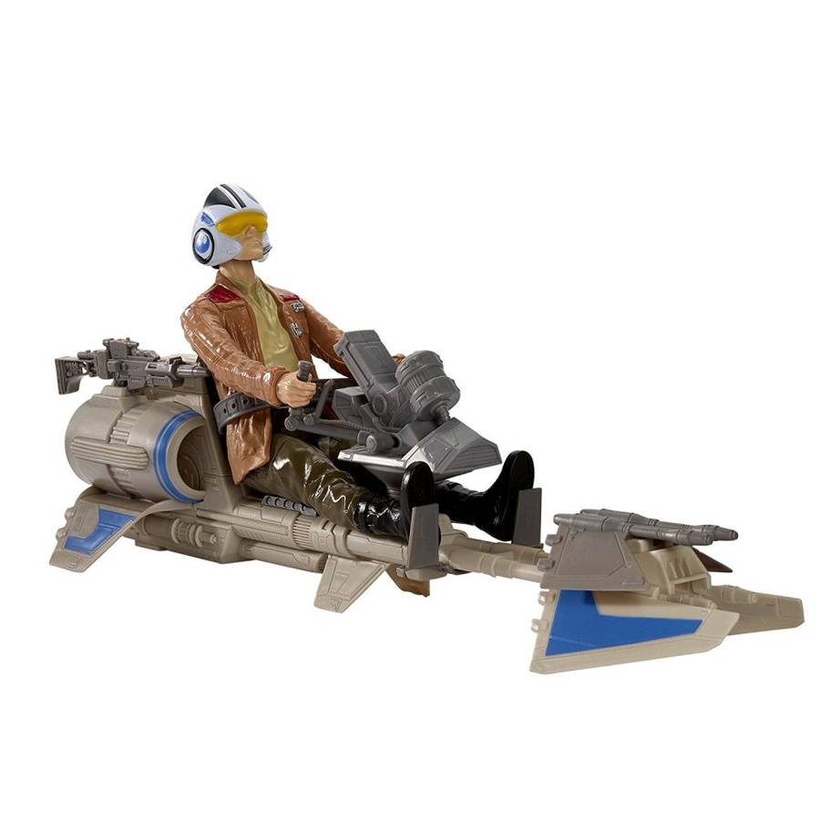 Star Wars Speeder Bike Motojet Poe Dameron Special Edition Figure / As New (Boxed)