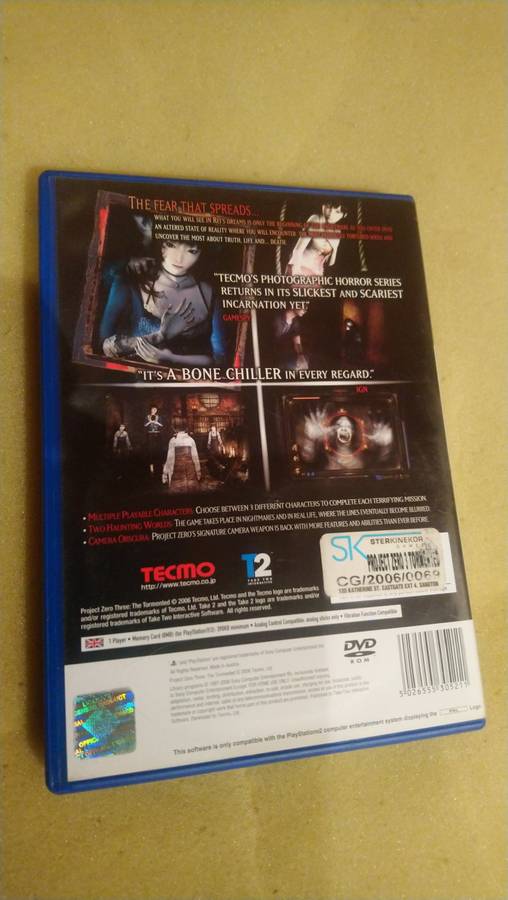PS2 PROJECT ZERO 3 THE TORMENTED / BID TO WIN