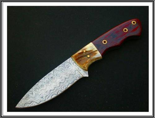 Handmade Damascus Collectors Hunting Knife (New)