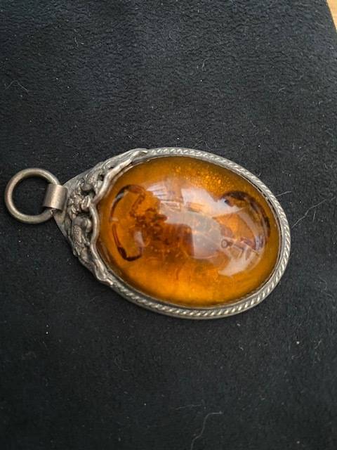 *** CHINESE TIBITIAN SILVER SCORPION PENDANT ***