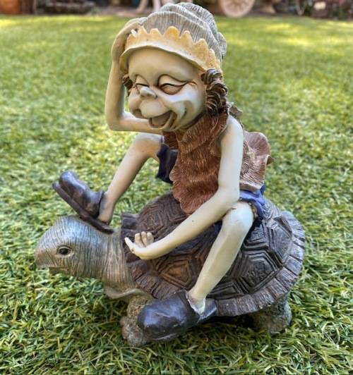 VINTAGE PIXIE RESIN PAINTED FIGURINE