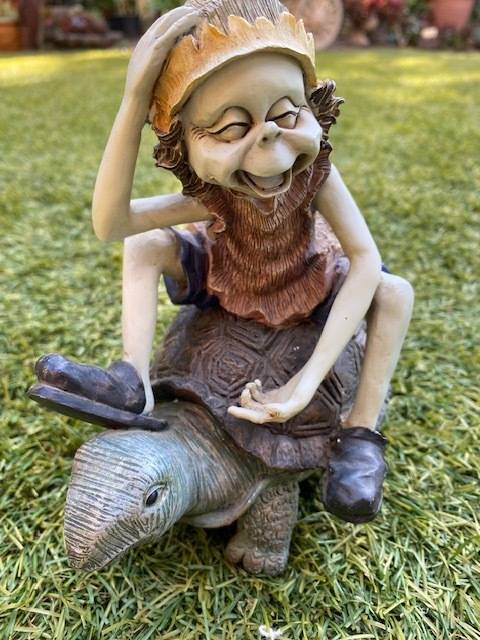 VINTAGE PIXIE RESIN PAINTED FIGURINE