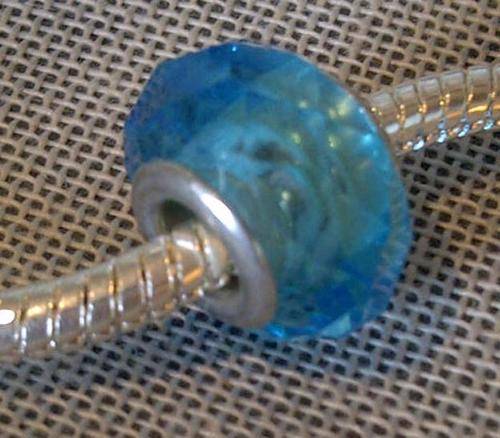 ***925 SILVER CORE TURQUOISE BLUE MURANO GLASS BEAD ***