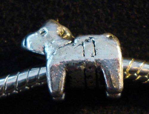 *** SILVER PLATE - DOGGY - FIT PANDORA BEAD BRACELET OR CHAIN ***