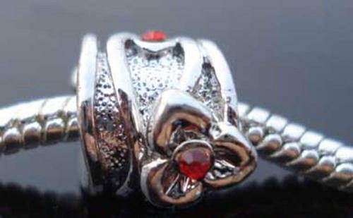 *** BEAUTIFUL TIBET SILVER SCREW FLOWER STONE - FIT PANDORA ***