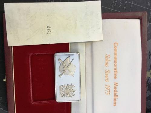 Very rare limited Selous Scouts Pure Silver Ingot 60g .999 silver medallion 1973 Mintage 1500