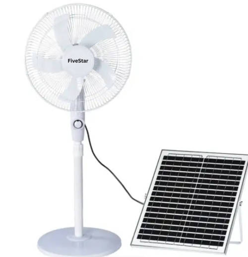 Solar Stand Fan & Panel - Rechargeable