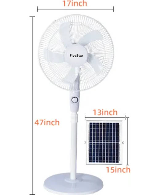 Solar Stand Fan & Panel - Rechargeable