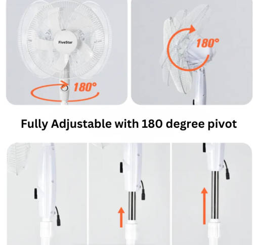 Solar Stand Fan & Panel - Rechargeable