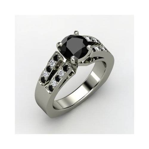 4.00Cts Round Cut Real & Natural Black Diamond Wedding/Engagement Ring @ Very Attractive Offer