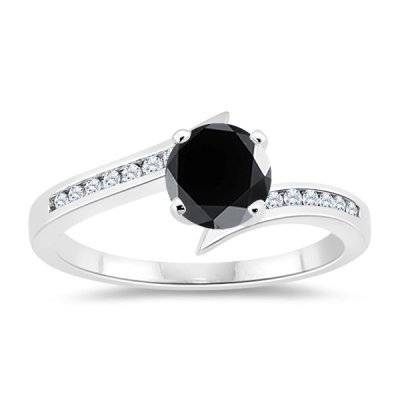 Certified 3.00Cts Round Cut Real & Natural Black Diamond Wedding/Engagement Ring