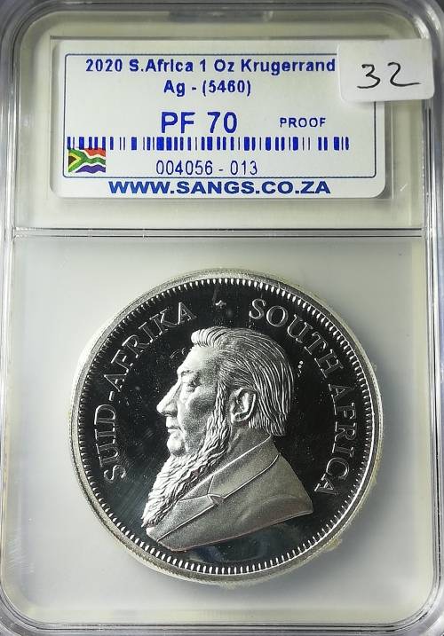 2020 SA 1 Oz Silver Krugerrand PF 70