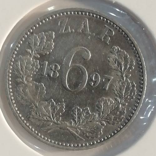 1897 ZAR SIXPENCE
