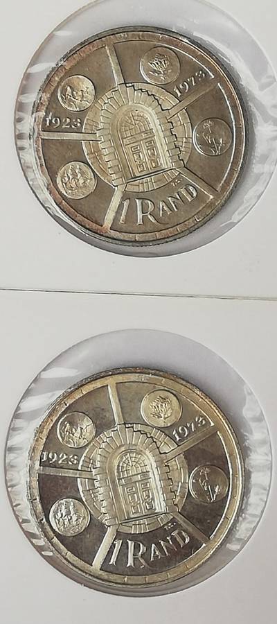 1974 R1 50th Anniversary-Pretoria Mint (two coins)