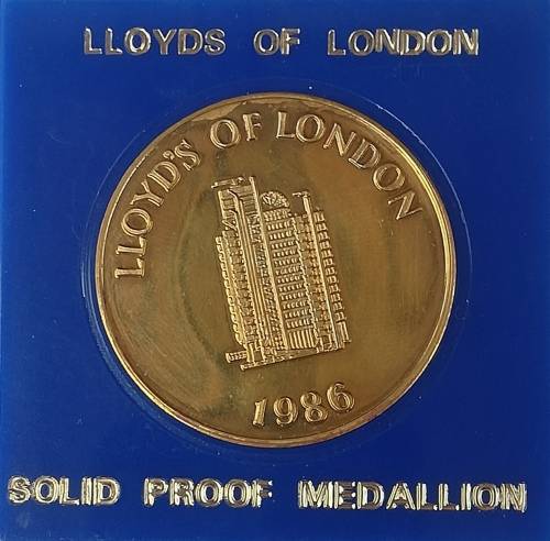 1986 United Kingdom  Lloyds of London Commemorative coin (Solid Proof)