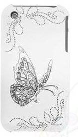 AWESOME SHINY WHITE BUTTERFLY IPHONE HARD COVER