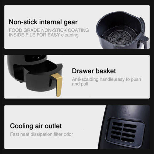 4.5L Digital Display Air Fryer Fast Healthy Cooker Oven Food Frying Non-Stick