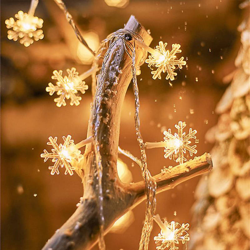 5M Snowflake Warm White String Lights Extended