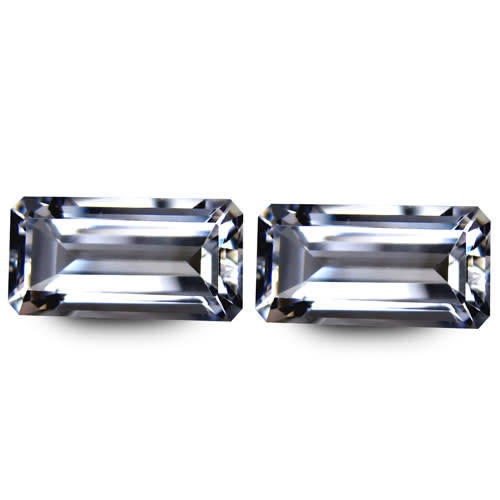 HPJ CONNOISSEURS PORTFOLIO: ULTRA RARE 10.23 CT FLAWLESS DIAMOND WHITE NIGERIAN TOPAZ PAIR