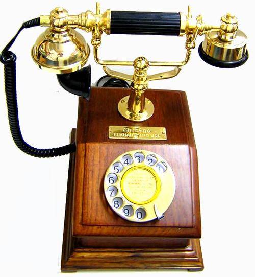 CLASSIC AMERICANA SOLID ROSEWOOD ANTIQUE STYLE RETRO CHICAGO DESK PHONE