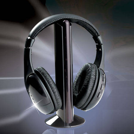 5 IN 1 Wireless Headphone w/ FM radio, Audio, MP3, TV, PC, CD DVD,